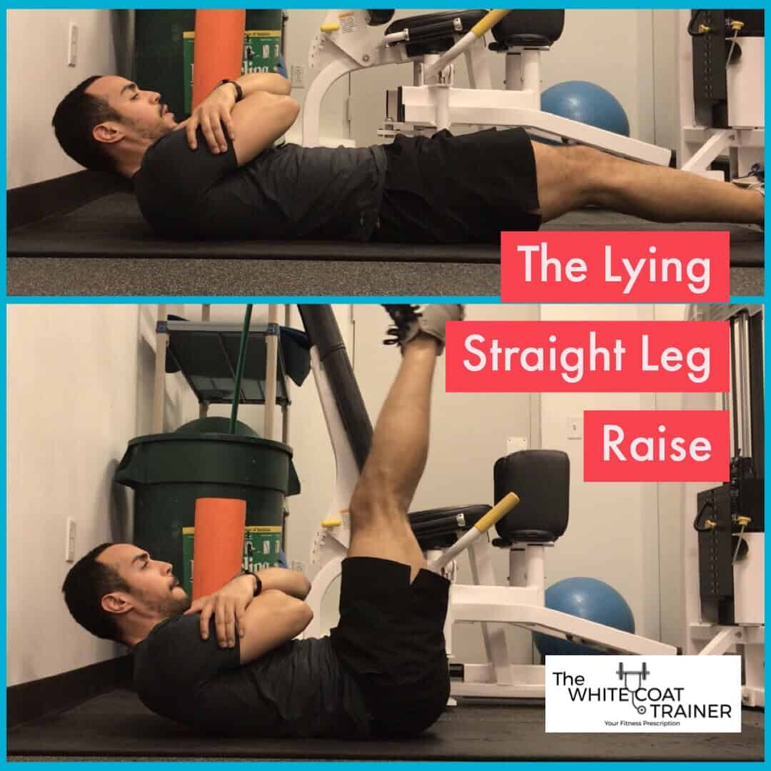 staight-leg-raises: Alex on his back lifting his straight legs up toward his chest