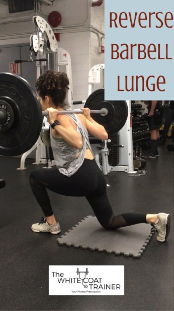 brittany lunging one leg backward as she holds a barbell on her upper back