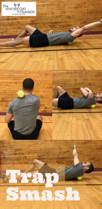 alex laying on a lacrosse ball to smash and massage the muscles of the upper back
