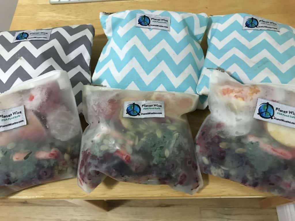 picture of frozen vegetables in different zipper bags
