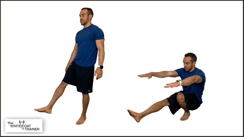 alex performing a one leg squat